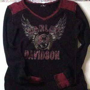 Harley Davidson Studded frayed Thermal